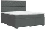 vidaXL Boxspringbett mit Matratze Dunkelgrau 140 x 190 cm Stoff