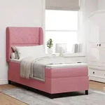 vidaXL Boxspringbett mit Matratze Rosa 80x200 cm Samt