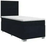 vidaXL Boxspringbett mit Matratze Schwarz 100 x 200 cm Stoff