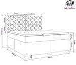 vidaXL Boxspringbett mit Matratze mit Kopfteil Blau 140 x 200 cm Samt