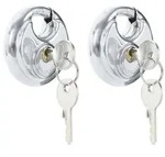 vidaXL Diskusschl&ouml;sser mit Schl&uuml;sseln 2 pcs Silber 6 x 2,3 x 6 cm