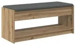 vidaXL Flurbank mit Kissen mit Regal Artisan-Eiche 103 x 38 x 45 cm