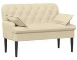 vidaXL Zweisitzer mit Knopfheftung Creme 111 x 68 x 80 cm Stoff