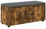 vidaXL Flurbank mit Kissen mit T&uuml;r Ger&auml;ucherte Eiche 100 x 38 x 46 cm