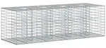 vidaXL Gabionen Hochbeet Silber 180 x 60 x 55 cm Verzinkter Stahl