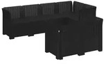 vidaXL 7-Sitzer Gartensofa Rattan-Look PP Anthrazit