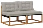 vidaXL 2 St&uuml;ck Outdoor Mittelsofa Massivholz Akazie Natur