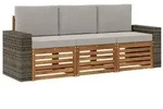 vidaXL Sofagarnituren mit Kissen 3 pcs Massivholz Akazie