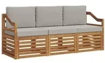 vidaXL Sofagarnituren 3 pcs Nat&uuml;rlich und Hellgrau Massivholz Akazie