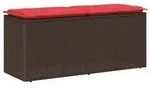 vidaXL Gartenbank mit Kissen Braun 110x40x44 cm Poly Rattan