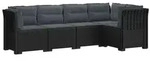 vidaXL 5-Sitzer Gartensofa mit Kissen Rattan-Look PP Anthrazit