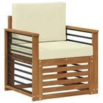 vidaXL Outdoor-Sofagarnitur Massives Akazienholz und Polyester Natur