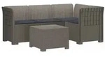 vidaXL 4-Sitzer Garten Sofa mit Kissen Rattan Look PP Hellgrau