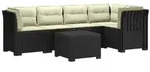 vidaXL 5-Sitzer Gartensofa mit Kissen Rattan-Look PP Anthrazit