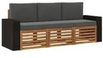 vidaXL Sofagarnituren mit Kissen 3 pcs Massivholz Akazie