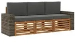 vidaXL Sofagarnituren mit Kissen 3 pcs Massivholz Akazie