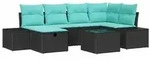 vidaXL Gartensofa-set 7 stk. Schwarz Poly-Rattan