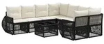 vidaXL Gartensofa-set 9 stk. Schwarz Poly-Rattan