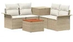 vidaXL Sofa Set 6 pcs 4-Sitzanzahl Beige und Cremewei&szlig;