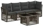 vidaXL Gartensofa-set 5 stk. Grau Poly-Rattan