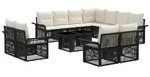 vidaXL Gartensofa-set 12 stk. Schwarz und Cremewei&szlig; Poly-Rattan