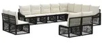 vidaXL Gartensofa-set 12 pcs Schwarz Poly-Rattan