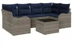 vidaXL Gartensofa-set Grau 55 x 55 x 37 cm Poly-Rattan