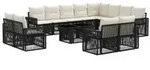 vidaXL Gartensofa-set 13 stk. Schwarz und Cremewei&szlig; Poly-Rattan