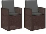 vidaXL Garten Esszimmerst&uuml;hle 2 pcs Braun und Anthrazit PP