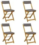 vidaXL Au&szlig;en Bistro-St&uuml;hle 4 pcs Dunkelgrau 40 x 53 x 80 cm