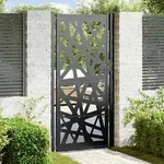 vidaXL Gartentor Schwarz 105x205 cm Stahl Lichtdesign