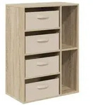 vidaXL Sideboard mit Schubladen Sonoma-Eiche 60 x 33,5 x 84 cm