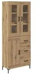 vidaXL Highboard mit Schubladen 2 pcs Artisan-Eiche Holzwerkstoff
