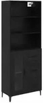 vidaXL Highboard Schwarz Eichen-Optik 69,5 x 34 x 180 cm Holzwerkstoff