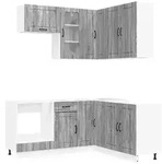 vidaXL K&uuml;cheneinheit LUCCA 8 pcs Grau Sonoma Holzwerkstoff