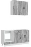 vidaXL K&uuml;cheneinheit KALMAR 5 pcs Grau Sonoma Holzwerkstoff