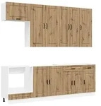 vidaXL K&uuml;cheneinheit PORTO 8 pcs Artisan-Eiche Holzwerkstoff