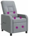 vidaXL Massage Relaxsessel Hellgrau Stoff