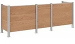 vidaXL M&uuml;lltonnenzaun Braun 315 x 85 x 115 cm Aluminium und WPC