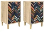 vidaXL Nachttisch OMMEN 2 stk. Sonoma-Eiche 36 x 33 x 60 cm