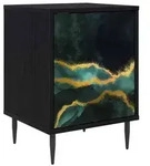 vidaXL Nachttisch WIJHE Schwarz Eichen-Optik 36 x 33 x 51 cm