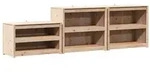 vidaXL Outdoor-K&uuml;chenschrank mit Regal MEPPEL 3 St&uuml;ck Natur Douglasie
