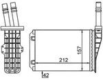 W&auml;rmetauscher Innenraumheizung Alu 212 mm - 157 mm MAHLE f&uuml;r u.a. RENAULT ESPACE