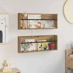 vidaXL Magazinregal 2 pcs Artisan-Eiche 80 x 12 x 30 cm Holzwerkstoff