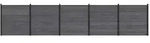 vidaXL Zaunelement 5 pcs WPC und Aluminium Grau