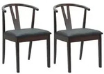 vidaXL Esszimmerstuhl 2 pcs Hellbraun und Schwarz Massives Gummiholz