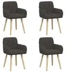 vidaXL Esszimmerst&uuml;hle 4 pcs Boucl&eacute; Dunkelgrau 59 x 57 x 85 cm