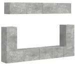 vidaXL TV-Schrankset Wandmontiert 5 pcs Beton Grau Holzwerkstoff
