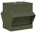 vidaXL H&uuml;hnerf&uuml;tterer Olive Gr&uuml;n 40,5 x 45 x 41 cm Kaltgewalzter Stahl