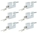 vidaXL Vorh&auml;ngeschloss 6 pcs Silber Stahl